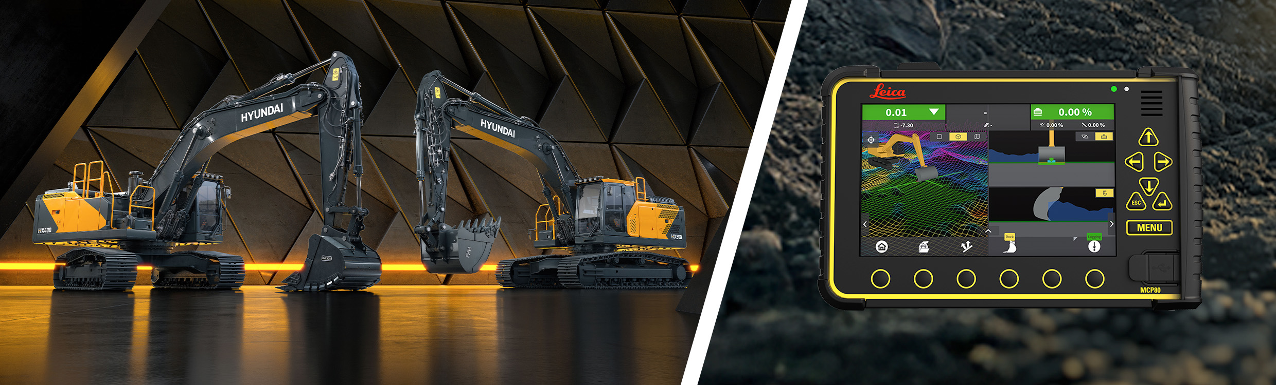Hyundai Construction Equipment and Leica Geosystems are introducing 3D machine guidance system for excavators 